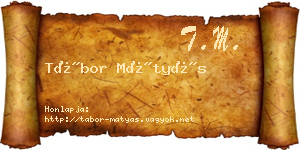 Tábor Mátyás névjegykártya