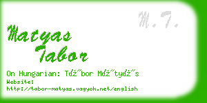 matyas tabor business card